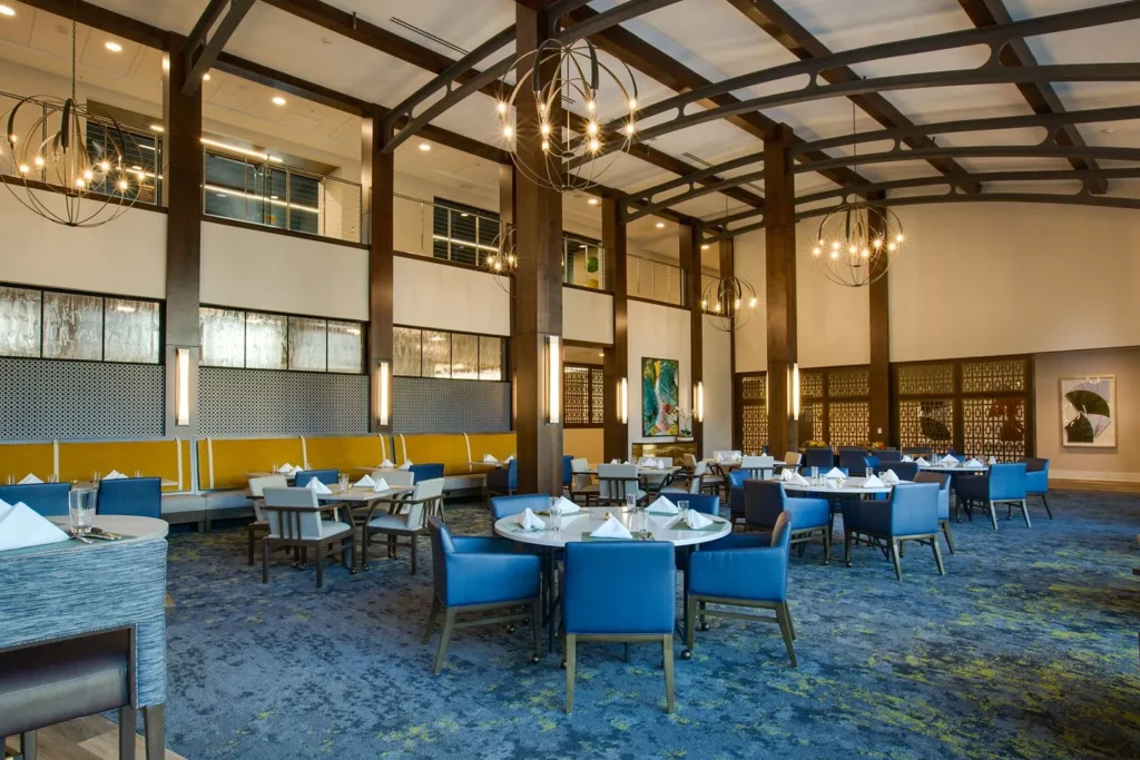 Hotel dining hall with Mohawk Group flooring