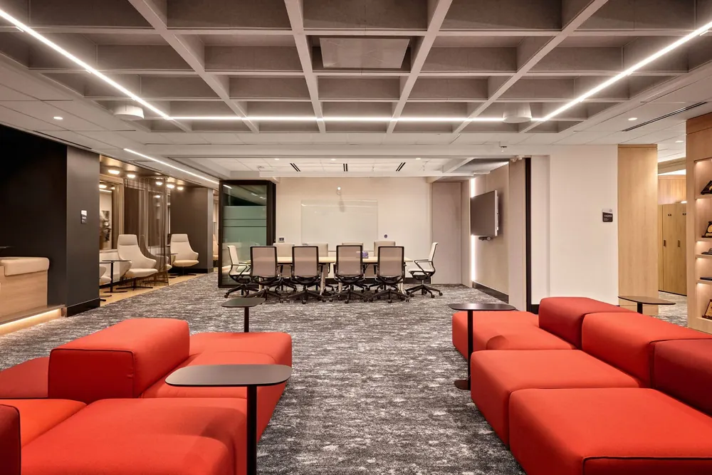 Corporate interior with commercial flooring