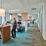Clinic workspace with easy-clean flooring